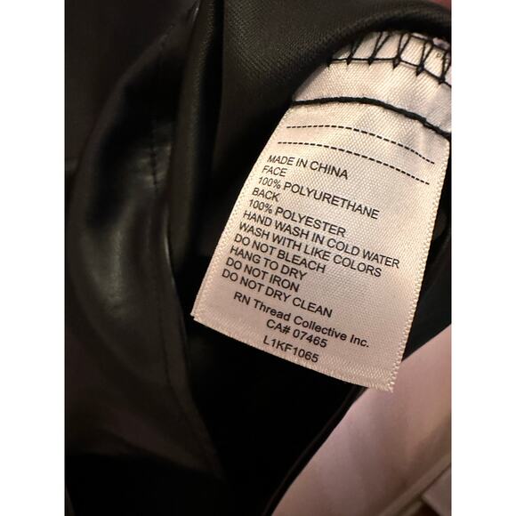 Laundry by Shelli Segal Faux Leather Puff Sleeve Button Up Shirt Jacket Small - Picture 6 of 10